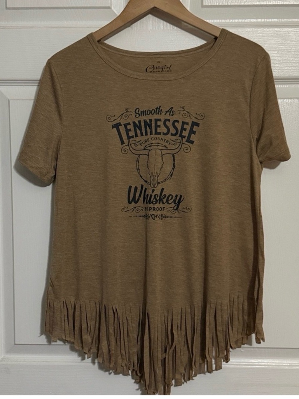 perfect for a country concert! Tennessee Whiskey Fringe Short Sleeve Top -